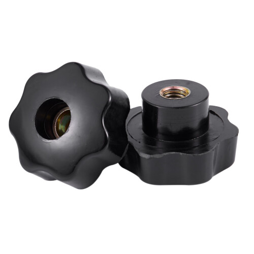 4 Pcs M10 Female Thread Nuts 50mm Plastic Star  Clamping Knob Grip 2