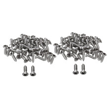 100X Pièces de Vis de Basse de Guitare pour Plaque de Protection Pickguard, Argent