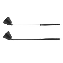 2X Candle Wick Snuffer Stainless Steel Candle Flame Trimmer Bell Shaped Oil Lamp Scissor Cutter Extinguisher Black