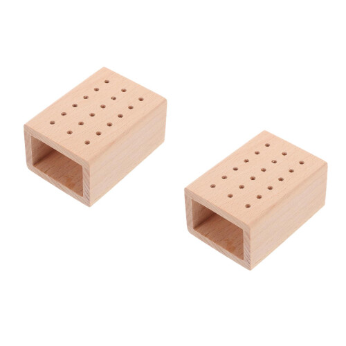 2Ud Soporte Práctico De Madera Para Bits Y Herramientas De Caqui 2