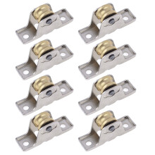 8piezas 1.6 cm de Diámetro de Un Solo Rodillo Ventana Panel Polea Polea Ruedas Plata + Oro