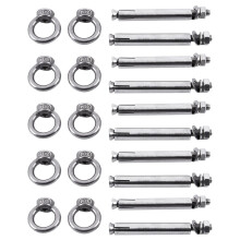 10Pcs Stainless Steel Style Shield Anchor Eye Bolts M6 x 82mm,Silver
