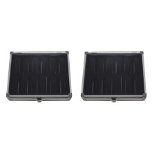 2X ÚTil Caja de Relojes de Aluminio 12 Rejillas de CuadríCula Joyas Relojes Caja de Almacenamiento Cuadrado Estuche de Gamuza Rectángulo Interior