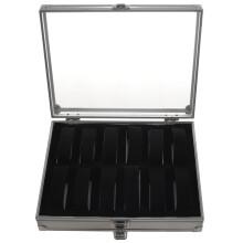 2X Useful Aluminium Watches Box 12 Grid Slots Jewelry Watches Display Storage Box Square Case Suede Inside Watch Holder
