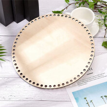 3PCS 30cm Natural Wooden Basket Bottom with Hole,Circle Blank Wood Base for DIY Knitting Crochet Bag Bottom Shaper