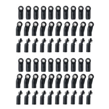 60PCS Plastic M4 Rod Ends Link Balls Linkage Joint for 1/10 RC Crawler Car Axial SCX10 II 90046 Parts Accessories