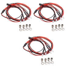 3X 4 LED Light Kit 2 White 2 Red 3mm Headlights for 1/24 RC Crawler Car Axial SCX24 90081 AXI00002 Upgrade Parts