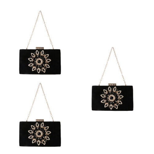3Ud Clutch De Negro Durable Con Gran Espacio Y 2