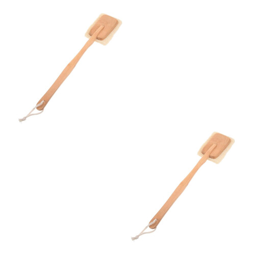 2Ud Cepillos Para Ducha Y Masaje Corporal Beige Con Mango Largo 1