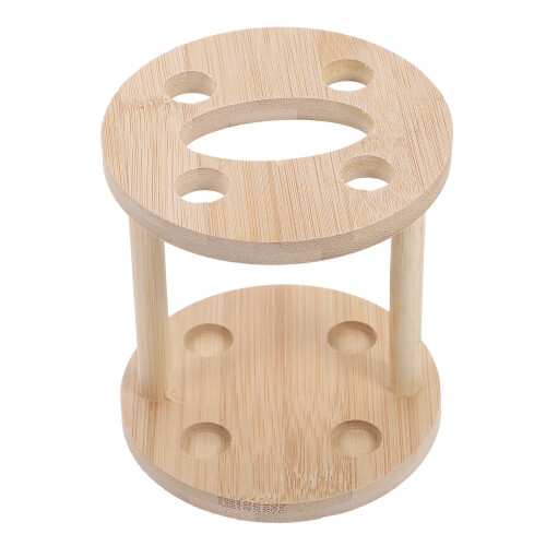3Ud Soporte De Bambú Resistente Para Cepillos Y Utensilios Khaki 1