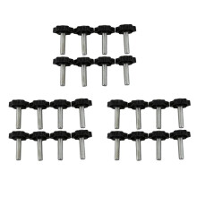 24 Pcs Noir Piece Detachee M8 x 30mm Filete Male Molete Tige D'Etoiles Bouton