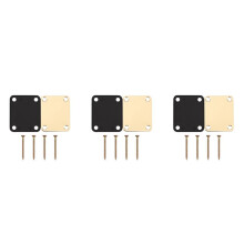 3X Gold Neck Plate with 12 Screws Replacement Part for Strat Electric Guitar