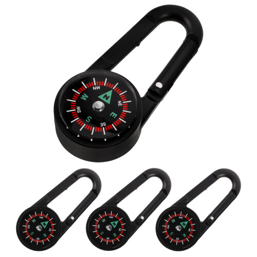 8Ud Llaveros Con Brújula Resistente ABS Para Uso Negro