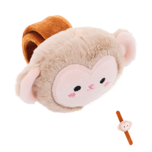 3Ud Brazaletes Mono De Peluche Marrón Para Y