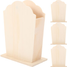 4Ud Porta Bolígrafos De Madera Sin Terminar Multifuncional Color Caqui