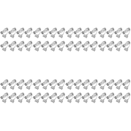 64Ud Base De Pendiente Clip Plata Para DIY Segura Sin Perforar 2