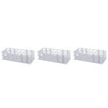 3X Plastic Test Tube Rack for 30mm Tube, 21 Well, White,Detachable (21 Hole)