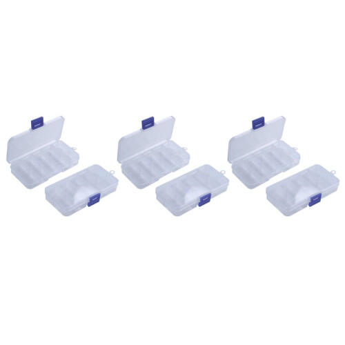 6Pcs 10-Slot Portable Plastic Resistors Electronic Component Case Box