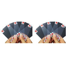 2X Cartes A Impermeables en Plastique Transparentes Creatrices Poker de Nouveaute Poker D'Index