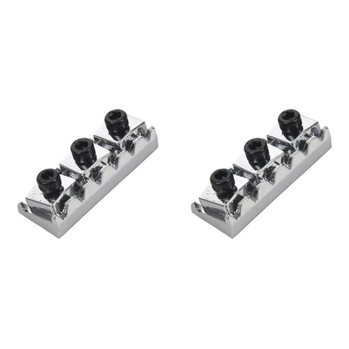 2X Electric Guitar String Locking Nut for Tremolo Bridge 42.2mm Silver