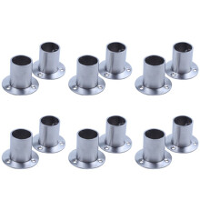 Wardrobe 25mm Tube Stainless Steel Rail Rod End Support Bracket 12Pcs