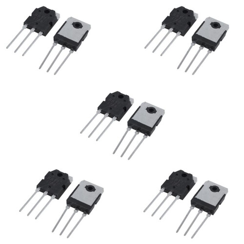 10Pcs Silicon Transistor - D 1047 + B 817, 200 V, 12 A