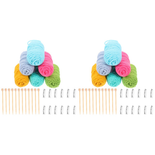 2Jgo Agujas De Madera Para Tejer Broches Y Ropa De 2
