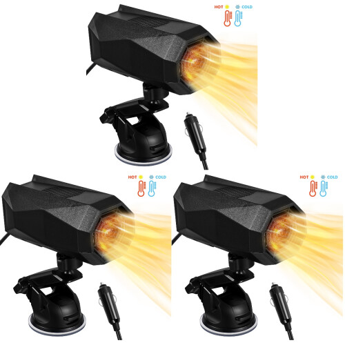 3Ud Calefactor 150W Negro ABS Para Parabrisas Con Ventosa 1