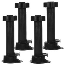 16Ud Pies Niveladores Ajustables ABS Para Muebles Y Armarios Negros