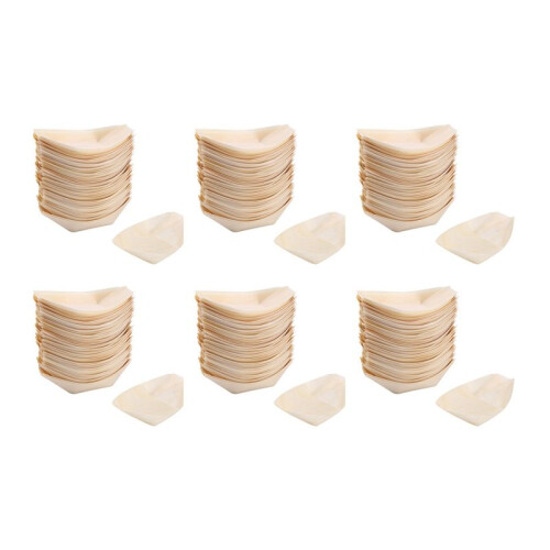 300X Bocadillos - Cuencos, Madera Biodegradable "" 11 cm x 6.5 cm