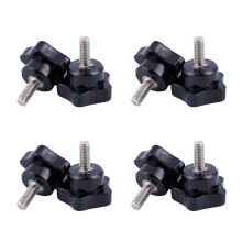 M6 x 15mm Male Thread Screw Star Locking Screw Handle Black 8 Pcs