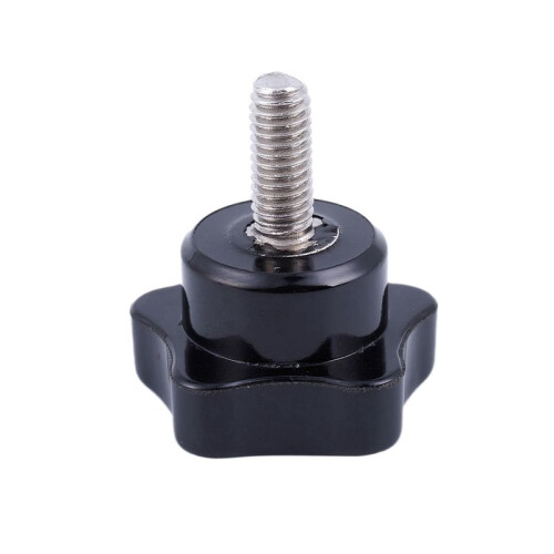 M6 x 15mm Male Thread Screw Star  Locking Screw Handle Black 8 Pcs 2