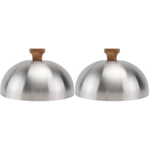2Ud Cubierta De Acero Inoxidable Para Carne Y Hogar Plata 1