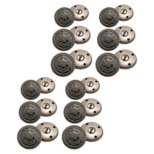 60Ud Botones Para Ropa DIY De Cobre Retro Color Gris Oscuro 1