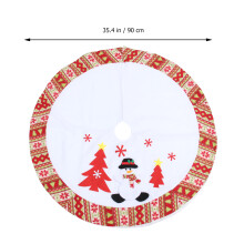 2Pcs Multi Color Christmas Tree Skirt with Elegant Adornment for Xmas