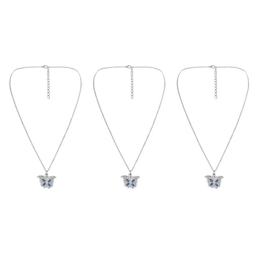 3Ud Joya De Cuello Plateada Collar Abatible Decorativo Y 2