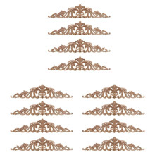 12Pcs Wood Carving Decal Wood Carved Furniture Appliques Corner Onlay Applique Furniture Home Door Decor DIY