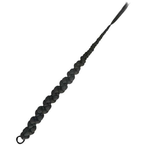 2Ud Larga Trenzada De Sintética Color Negro