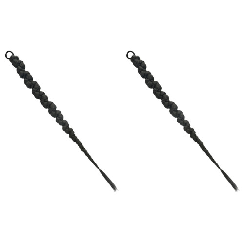 2Ud Larga Trenzada De Sintética Color Negro 1