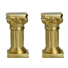 2X Gold Roman Pillar Resin Sculpture Column Decor Roman Pillar Statues Home Living Room Crafts Furnishings