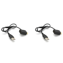 2X Male to Female Connector + USB 2.0 Charger Cable Spliter Adapter Extender