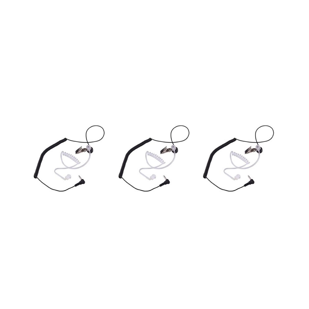 3Pcs 3.5Mm Listen Only Acoustic Tube Earpiece For Apx6000 Apx7000 Apx4000 Headset Earphone Black/White 4711633076596