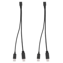 2X Black USB 3.0 Female to Dual USB Male Extra Power Data Y Extension Cable for 2.5 Inch Mobile Hard Disk