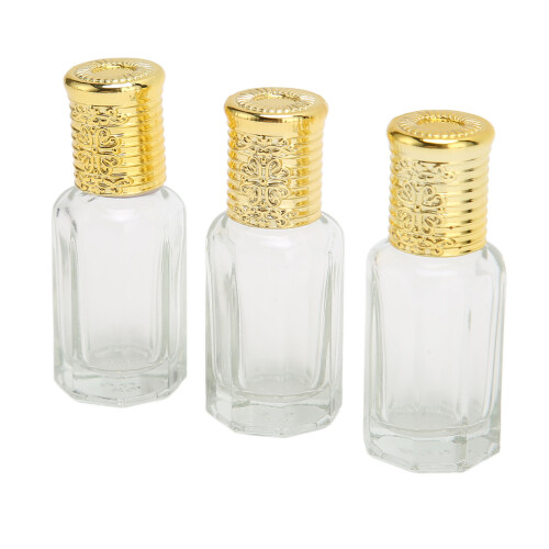 Σετ αρωμάτων υψηλής ποιότητας Golden Cover, 3 διαφανή γυάλινα μπουκάλια, 2