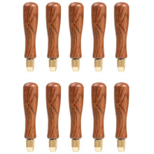 10X Houten Vijlhandvat Houten Handgrepen met Messing Spantang voor Kleine Vijlaccessoires DIY