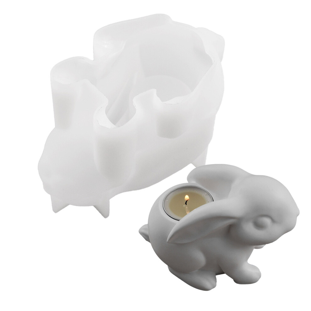 Reusable Flexible Rabbit Tealight Silicone Mold Crafting Epoxy 7704000857444
