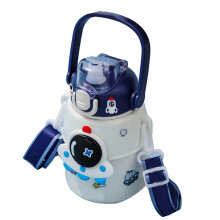 Isolierte Edelstahl-Wasserflasche mit großem Bauch, 850 ml, Astronauten-Muster