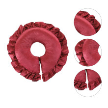 U-Form-Gesicht-Nacken-Kissen für Erwachsene, Jujube-Rot, Polyester-Kühlkissen