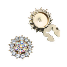 Refined Oval Cufflinks Glowing Rhinestones Accents-KC Gold AB