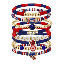 Football Inspired Stackable Wristband Lightweight Soft Clay-6